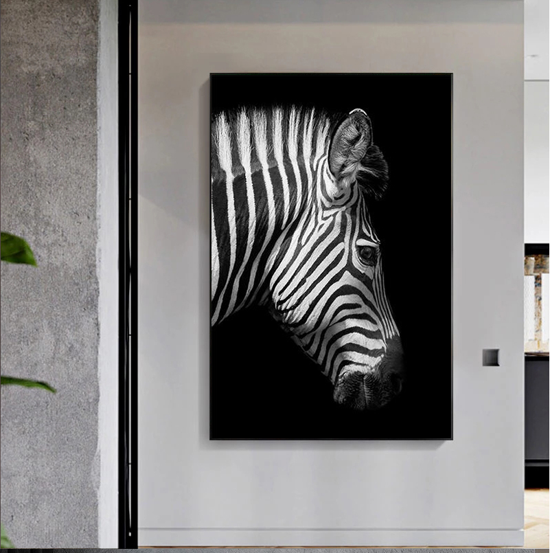 Black And White Animal Zebra Wall Art Canvas Painting Wall Poster Living Room Decor Black And White Animal Zebra Wall Art Canvas Painting Wall Poster Living Room Decor